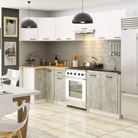 Kuchynská linka Olivie 3 m biela/betón/dub sonoma