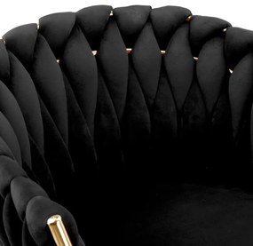 Jedálenská stolička COFTON zamatová, zlatá / čierna