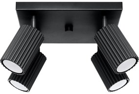 Sollux SL.1583 - Bodové svietidlo KARBON 4xGU10/10W/230V čierna
