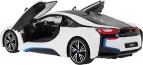 BMW i8 biely RASTAR 1:14 RC auto na diaľkové ovládanie + ovládač 2,4 GHz