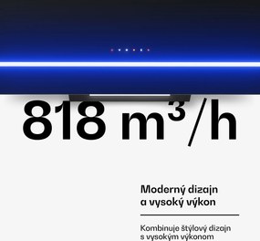 Klarstein Illuminosa šikmý digestor | Režim odsávania a recirkulácie | Minimalistický | 818 m³/h | 90 cm