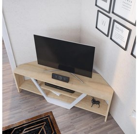 TV stolík/skrinka Sarra (biela + dub) . Vlastná spoľahlivá doprava až k Vám domov. 1102561