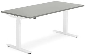 Výškovo nastaviteľný stôl MODULUS, 1600x800 mm, biela, svetlošedá