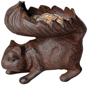 Kŕmidlo pre veveričky Squirrel, 13,5x15 cm, liatina, hnedá