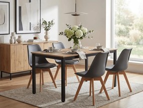 Tmavosivá stolička KITO s bukovými nohami