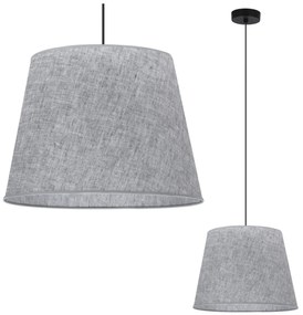 Závesné svietidlo Len1, 1x šedé textilné tienidlo, (fi 38 cm), b