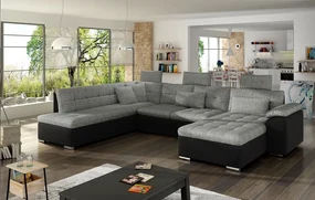 Rohová sedacia súprava Vegas Bis, Dostupné poťahy: ekokoža Soft 011 + Tatum 279, Strana: Pravá