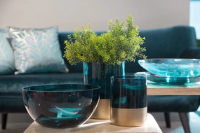 DEKORAČNÁ SKLENENÁ MISKA LIMITED COLLECTION LILI 25X13 CM TMAVOTYRKYSOVÁ