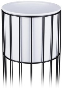 KOVOVÝ KVETINÁČ SO STOJANOM GLAM 70X20 CM BIELA/ČIERNA
