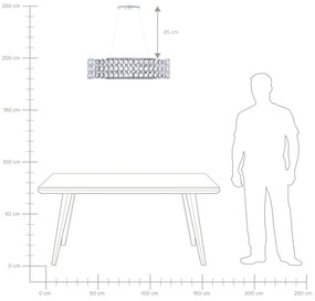 Žiarivá krištáľová závesná lampa TENNA L Beliani