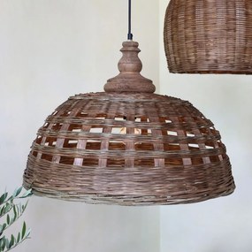 Prírodné antik závesné svetlo lampa z prúteného ratanu - Ø 31*38cm/ E27/ 25W