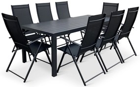 Záhradný jedálenský set Viking XL 190cm + 8x kovová stolička Pia