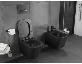 Mexen Teo, závesná WC misa 510x345x340 mm, Rimless Tornádo, čierna matná, 3385XX85T