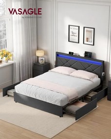 Manželská postel s LED osvetlením 180 cm RMB825GN02