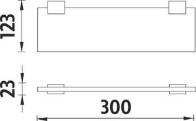 Nimco Polica, 30 cm KIBO čierna - Ki-14091B-30-90