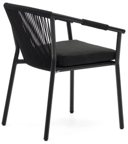 Čierna kovová záhradná stolička Xelida - Kave Home