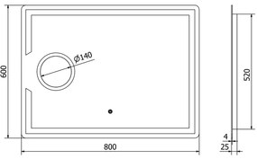 Mexen Onyx, LED kúpeľňové zrkadlo s podsvietením a kozmetickým zrkadielkom 80x60 cm, 6000K, ochrana proti zahmlievaniu, 9813-080-060-611-00
