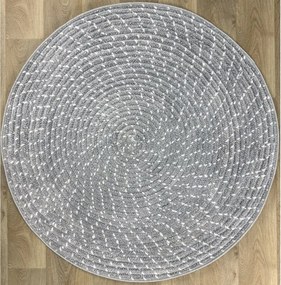 TA Koberec 250654W BARI PRINT Sivý Okrúhly Rozmer: 120x120 cm