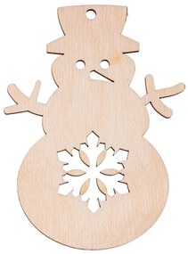ČistéDrevo Drevená vianočná výzdoba - snehuliak