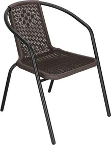 SPRINGOS Záhradné stoličky, 4 ks, kovové, hnedé, sada na terasu GF1019