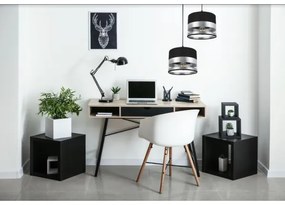 Luster na lanku MILO 2xE27/60W/230V strieborná/čierna