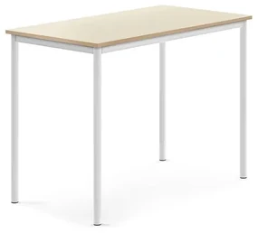 Stôl BORÅS, 1200x700x900 mm, laminát - breza, biela