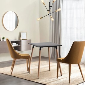 Stôl drevený Viborg 60 natura / čierna - v75 x 60 x 60 cm