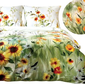 SATÉNOVÉ OBLIEČKY SATYNLOVE PREMIUM 200X220 CM, 2KS 70X80 CM KVETY