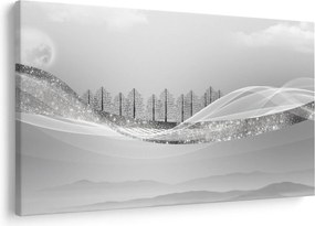 Obraz - Strieborná krajina (90x60 cm)