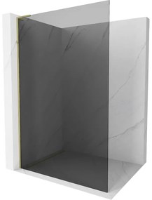 Mexen Kioto L, sprchová zástena Walk-In 100 x 200 cm, 8mm šedé sklo, zlatý lesklý profil,800-100-103-50-40