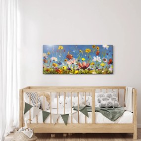 Maľovaný obraz rozkvitnutej lúky (120x50 cm)