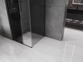 Mexen Velar, sprchový kút s posuvnými dverami 120 x 120 cm, 8mm šedé sklo, čierna matná, 871-120-120-41-70