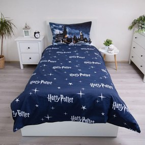 Jerry Fabrics Obliečky z mikrovlákna 140x200 + 70x90 cm - Harry Potter "Hogwarts Night"