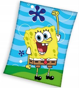 DETSKÁ FLEECOVÁ DEKA SPONGEBOB 130X170 CM VZOROVANÁ