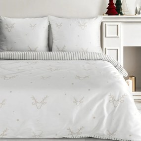 VIANOČNÉ SATÉNOVÉ OBLIEČKY BOSQUE 160X200 CM, 2 KS 70X80 CM VZOROVANÉ