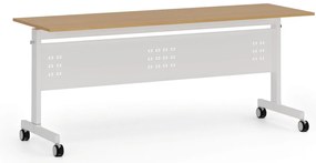 Mobilný stôl PRIMO MOBI, 180x60 cm, biela podnož, buk