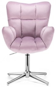 LuxuryForm DESIGN Kreslo AURORA VELUR na striebornom kríži - levanduľa