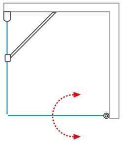 Roltechnik Štvorcový alebo obdĺžnikový sprchovací kút DCO1 + DB - otváracie dvere s pevnou stenou 100 cm 100 cm