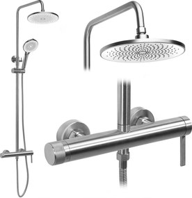 Rea RIVO, sprchová súprava s pákovou batériou, brúsená oceľ, REA-P9498