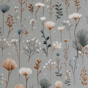 Obliečky z mikrovlákna BOTANIC FIELD sivé Rozmer obliečky: 2 ks 70 x 90 cm | 200 x 220 cm