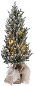 Zasnežený vianočný stromček v jute sa svetielkami - Ø 20*60cm