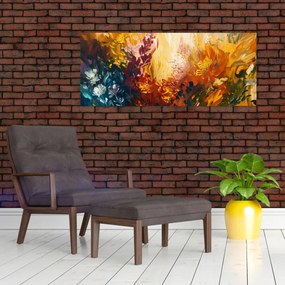 Obraz - Abstraktná maľba kvetov (120x50 cm)