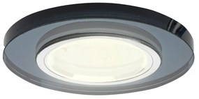 Ecolamp Podhľadové svietidlo Glass Round, 1x sklenené/čierne kovové tienidlo, b