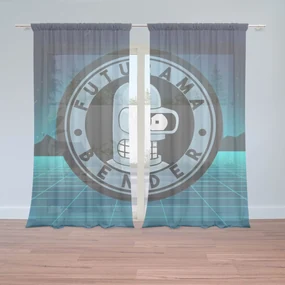 Sablio Záclony Futurama Bender Štvrtá dimenzia: 2ks 150x250cm