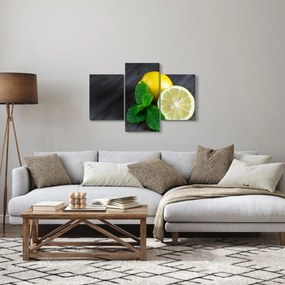 Obraz citrónov a mäty na stole (90x60 cm)