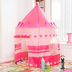 LEAN Toys Detský stan domček Palác princeznej, ružový 135 x 105 cm