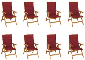 Sklápacie záhradné stoličky s podložkami 8 ks tíkový masív