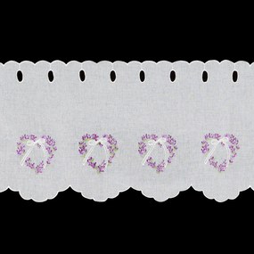 KRÁTKA ZÁCLONA NA PÚTKACH LAVENDER 145X40 CM KVETY