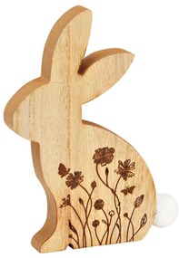 Veľkonočný drevený zajac FLORAL BUNNY 18 cm