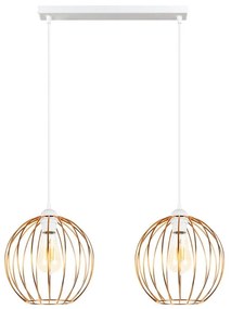 Luster na lanku MATT 2xE27/60W/230V biela/medená